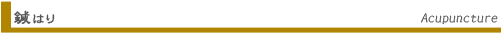 鍼 Acupuncture
